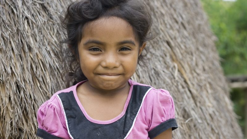 Natural striking face of a ethnic Timorese girl.